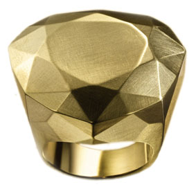 DVF Power Ring ouro amarelo fosco