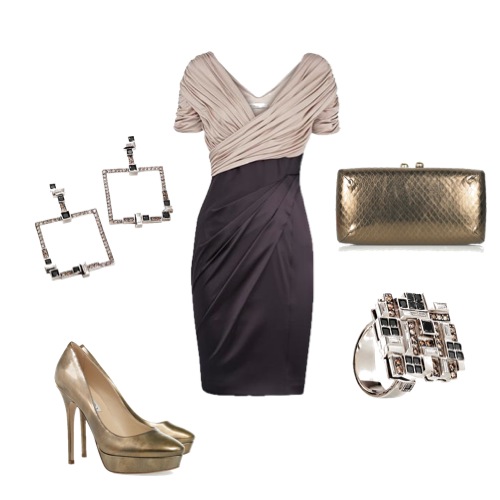 Look vestidos Vestido Karen Millen, bolsa Halston Heritage, scarpin Jimmy Choo, brincos e anel Roberto Burle Marx por H.Stern