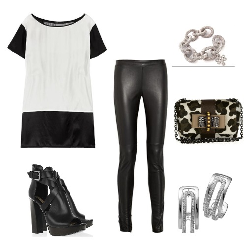 Look grafismo Blusa Maje, calça Burberry London, bolsa Christian Louboutin, sandália Michael Kors, pulseira DVf e brincos Roberto Burle Marx por H.Stern